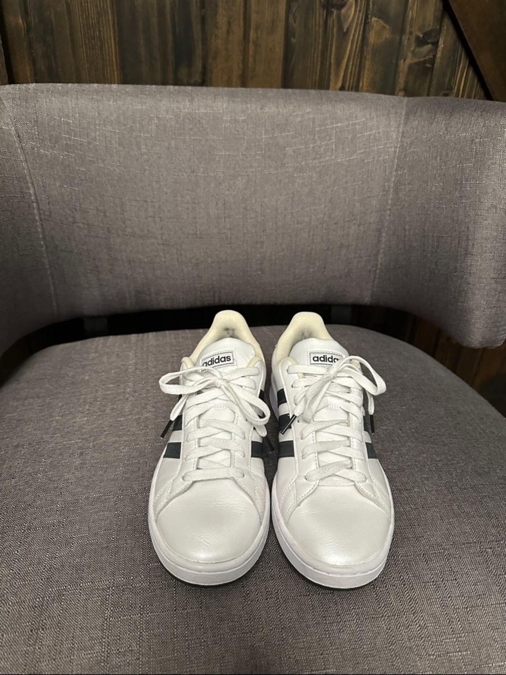 adidas White Pearl Sneakers with Black Stripes - Low Top women’s  Trainers